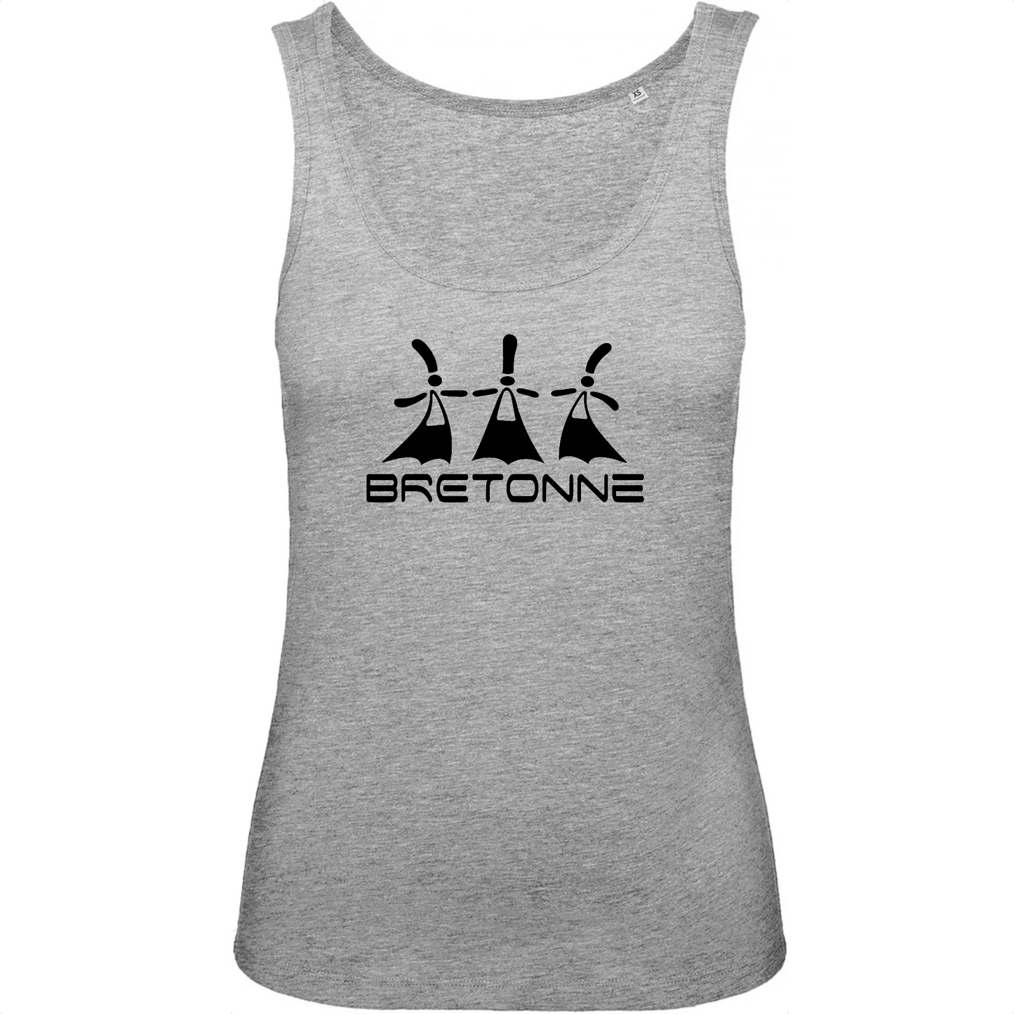 Débardeur Femme 100% Coton Bio Bretonne 3 Bigoudènes - Autocollant BZH