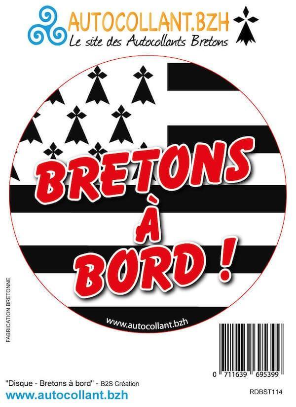 Disque Autocollant Bretons à Bord : Exprimez votre fierté bretonne et signalez votre présence ! - Autocollant BZH