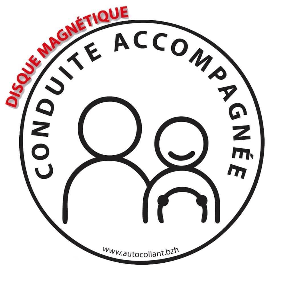 Disque Magnétique Conduite Accompagnée - Autocollant BZH