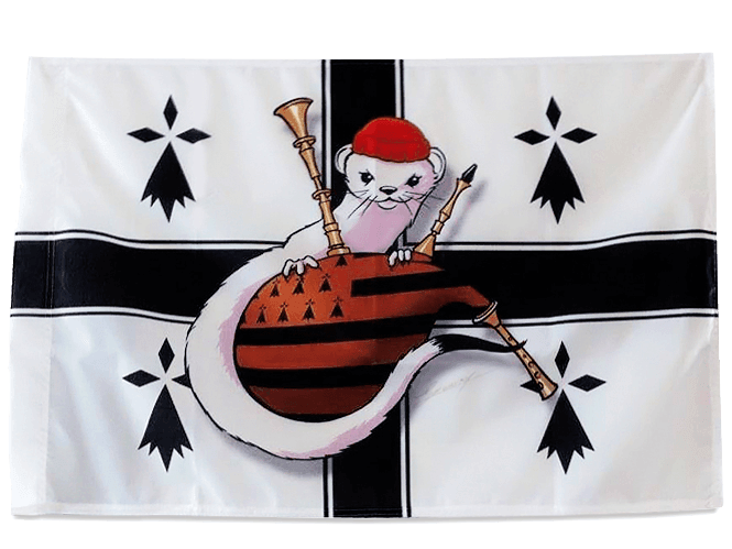 Drapeau Kroaz Du Hermine au Bonnet Rouge - Autocollant BZH