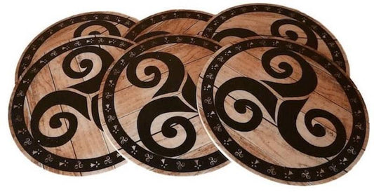 Lot 6 sous-verre PVC Triskell effet Bois Vieilli - Autocollant BZH