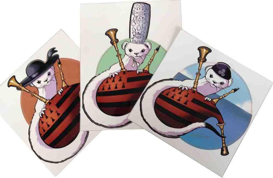 Lot Autocollant Hermine Coiffe, Chapeau Breton et Miki - Autocollant BZH