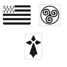 Lot de 3 autocollants Bretagne - Autocollant BZH