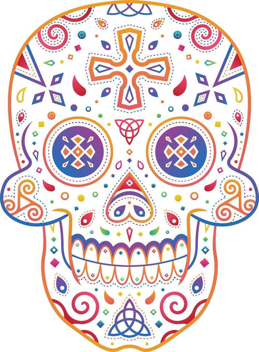 Lot de 4 Grands Autocollants BREIZH SKULL - Autocollant BZH