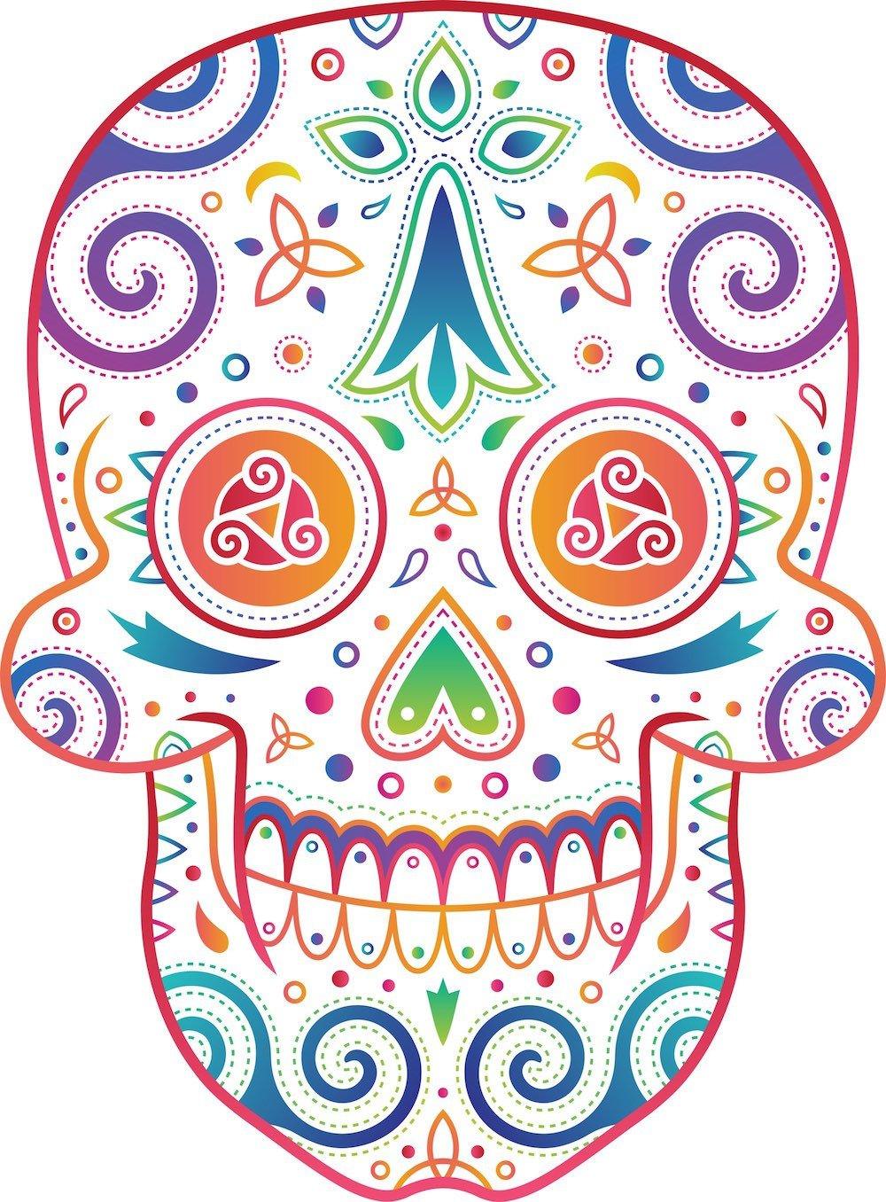 Lot de 4 Grands Autocollants BREIZH SKULL - Autocollant BZH