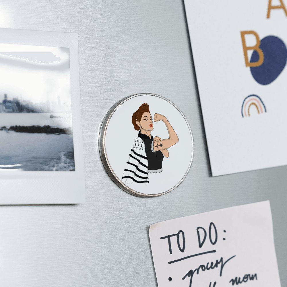Magnet métal Femme Bretonne PowerFul - Autocollant BZH