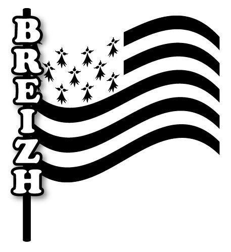 Magnet Souple Drapeau Breton Hampe Breizh - Autocollant BZH