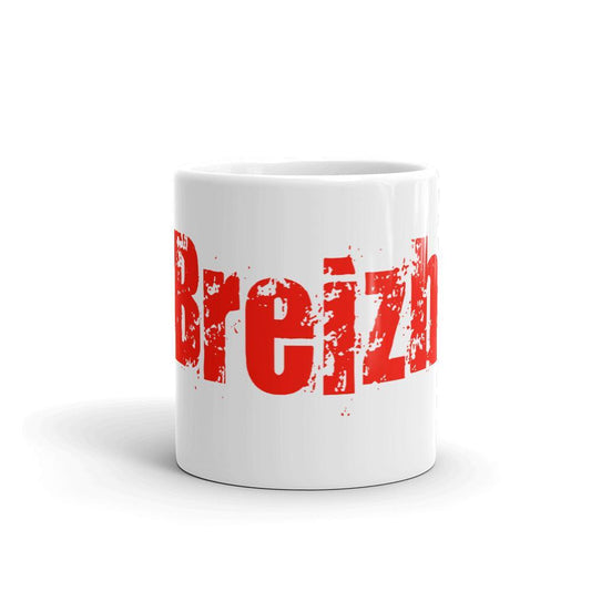 Mug Blanc Brillant Breizh Triskell en Rouge - Autocollant BZH