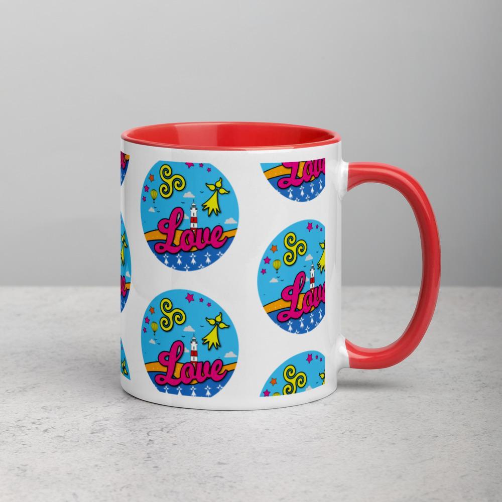 Mug Breton à Intérieur Coloré Love Bretagne - Autocollant BZH