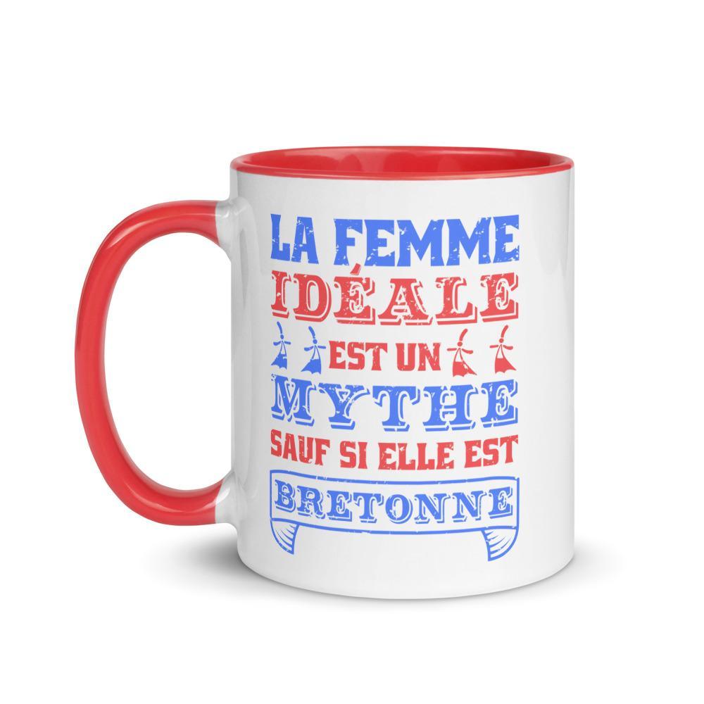 Mug Breton Coloré La Femme Idéale est un Mythe sauf si elle est Bretonne - Autocollant BZH