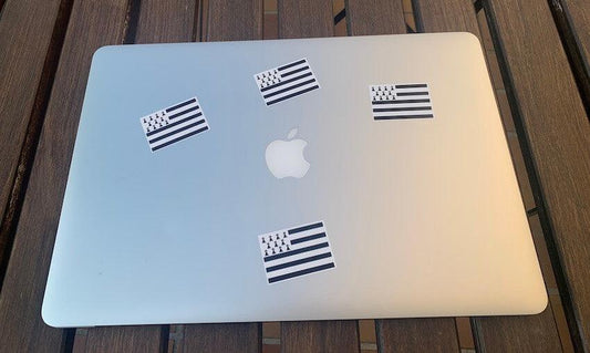 Planche 10 Drapeaux Bretons Papier Autocollant - Autocollant BZH