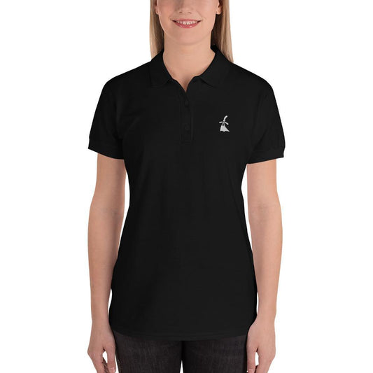 Polo Breton Brodé Femme Petite Bigoudène - Autocollant BZH
