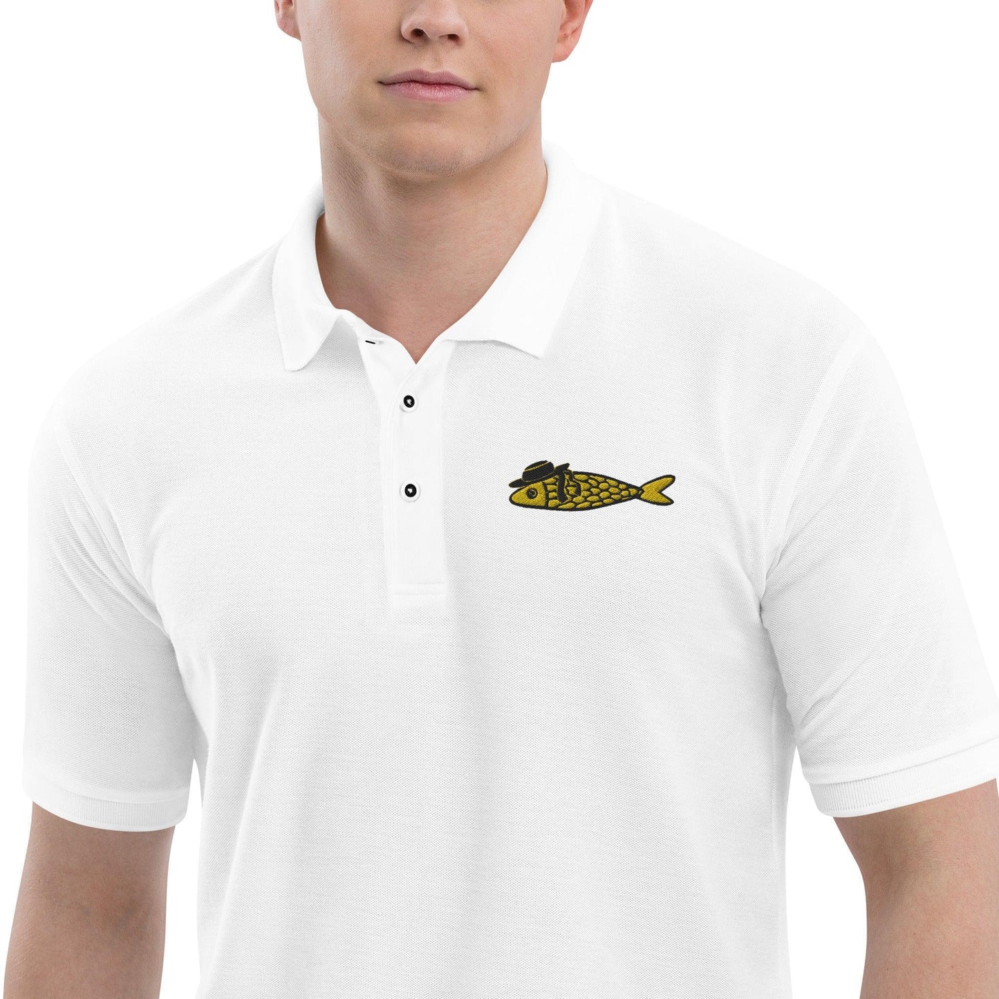 Polo Brodé Homme Sardine Bretonne - Autocollant BZH