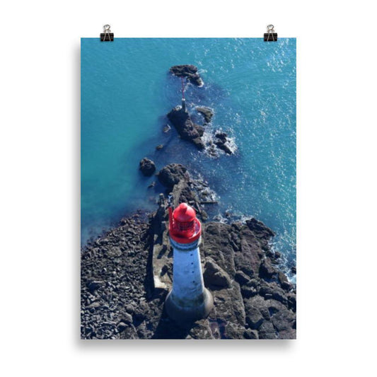 Poster Breton Phare du Grand Jardin, Saint-Malo - Autocollant BZH