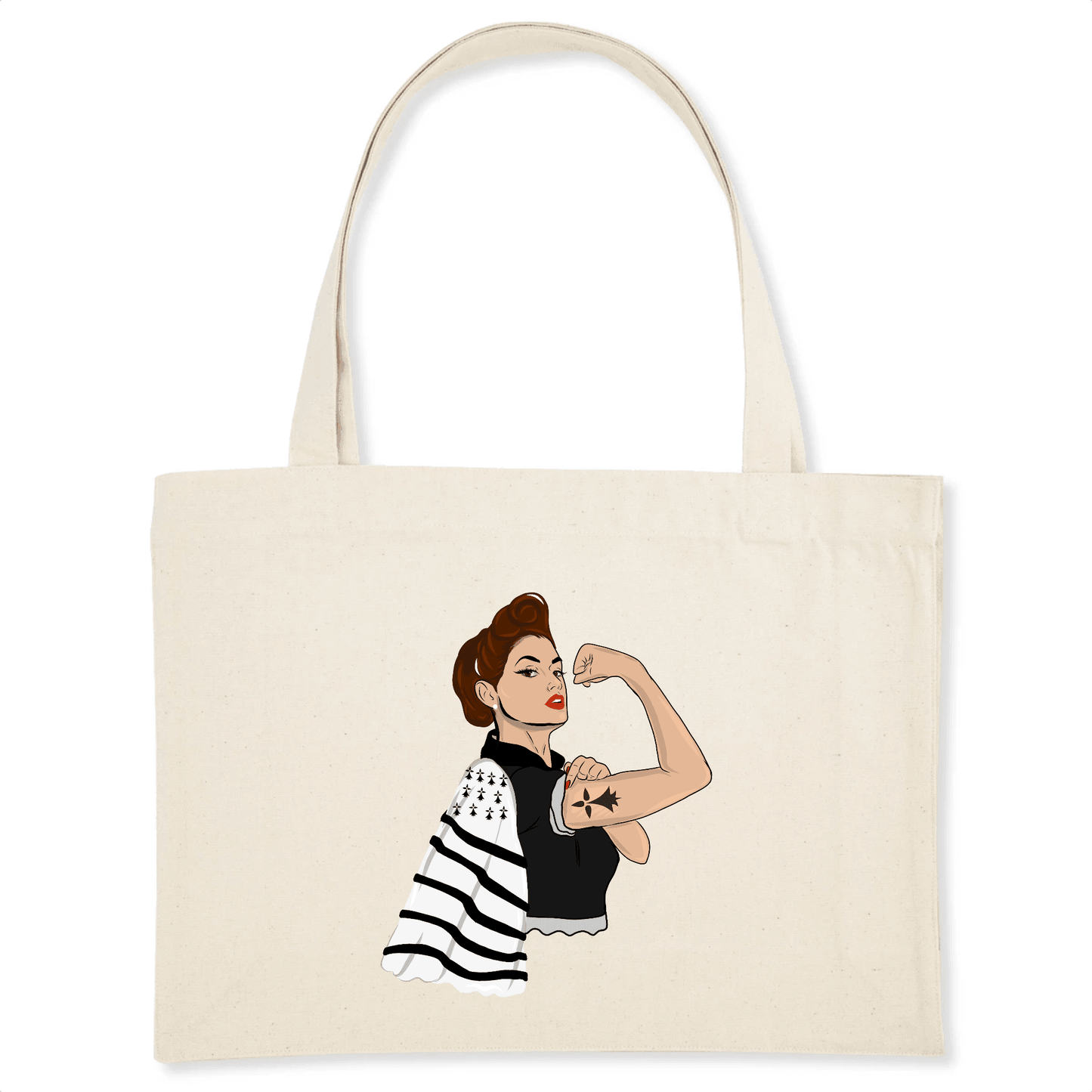 Shopping Bag Bretonne PowerFull Coton Bio - Autocollant BZH