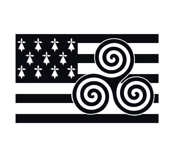 Sticker breton Gwenn ha du et triskell : une touche de Bretagne pour vos surfaces - Autocollant BZH