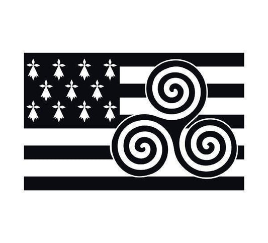 Sticker breton Gwenn ha du et triskell : une touche de Bretagne pour vos surfaces - Autocollant BZH