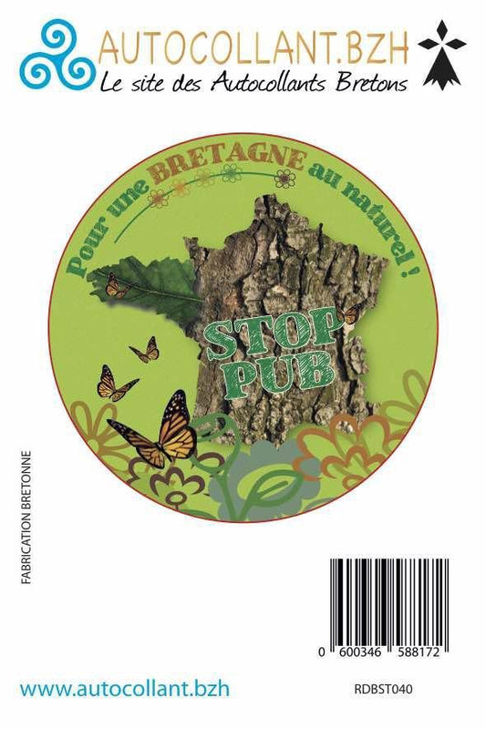 STOP PUB Bretagne au Naturel (ancien visuel) - Autocollant BZH