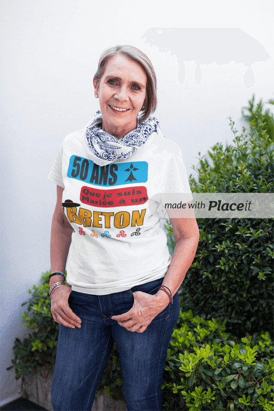 T-Shirt Breton Anniversaire de Mariage 5O ANS Bretonne - Autocollant BZH