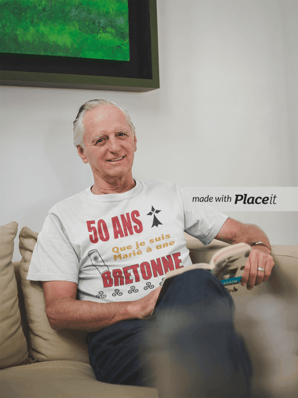 T-Shirt Breton Anniversaire de Mariage 5O ANS Rouge & Noir - Autocollant BZH