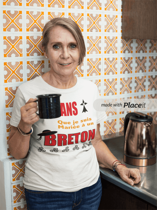 T-Shirt Bretonne Anniversaire de Mariage 5O ANS Rouge & Noir - Autocollant BZH