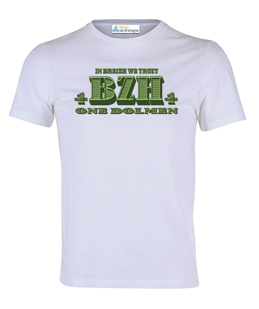 Tee-shirt Blanc In Breizh We Trust - Autocollant BZH