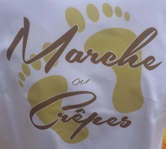 Tee-shirt blanc "Marche ou Crêpes"