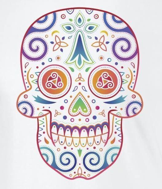 Tee-shirt Blanc Tête de Mort Celtique - Autocollant BZH