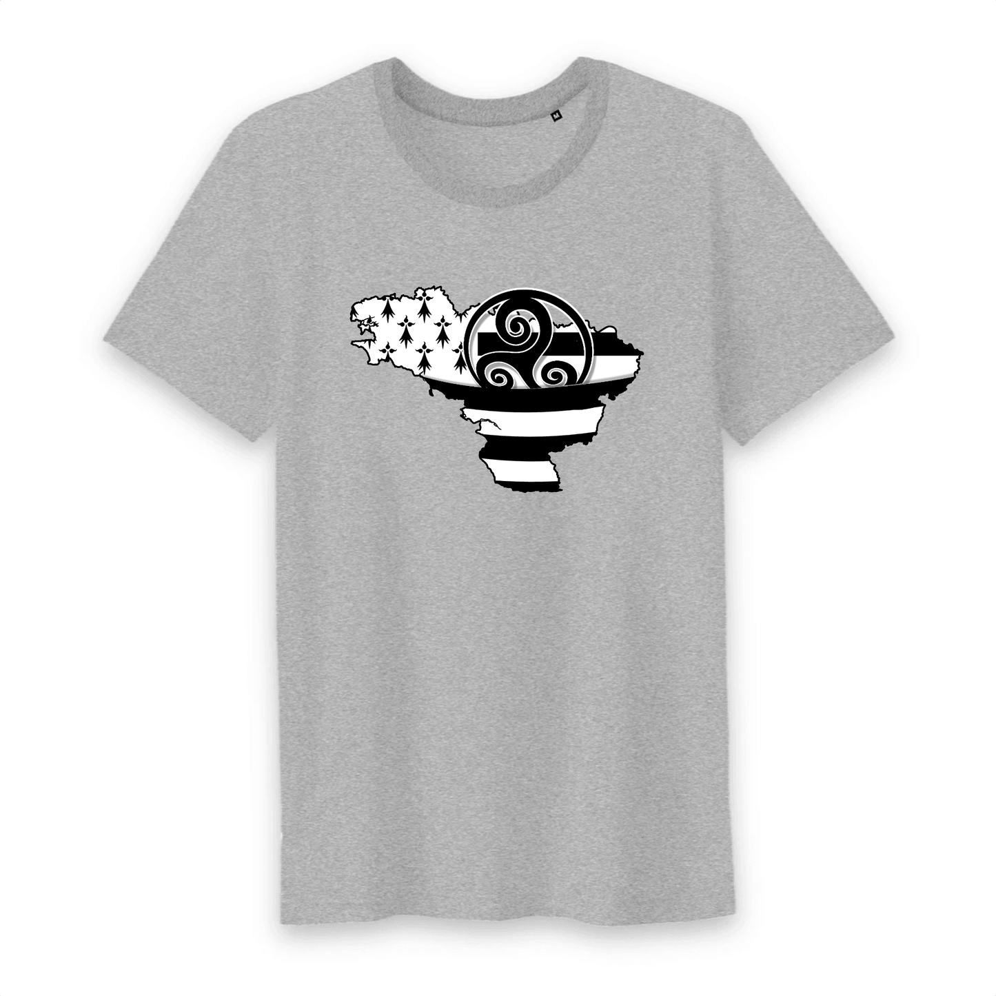 Tee-shirt Breton 100% Coton Bio Bretagne Triskell - Autocollant BZH