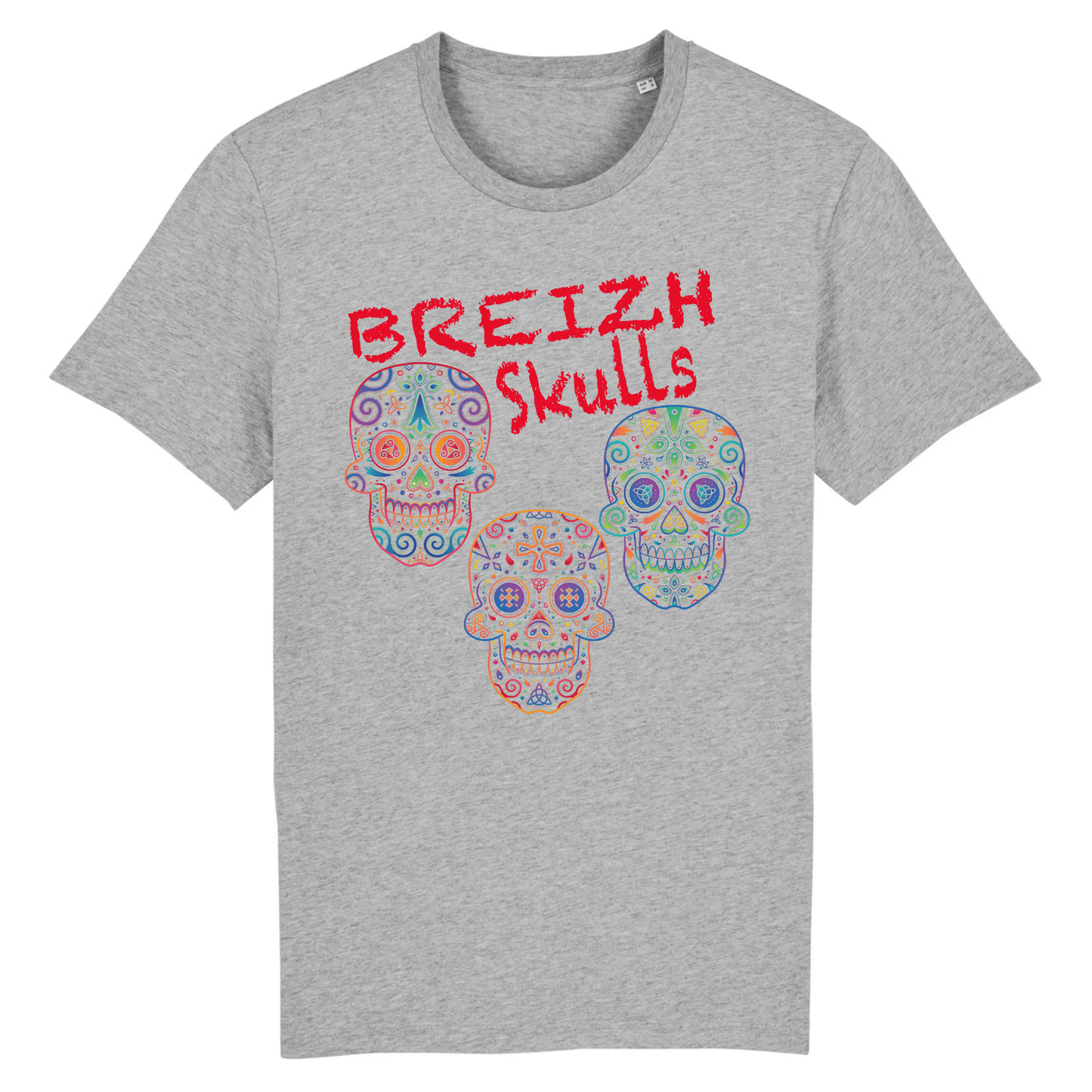 Tee-shirt Breton Bio Breizh Skulls - Autocollant BZH