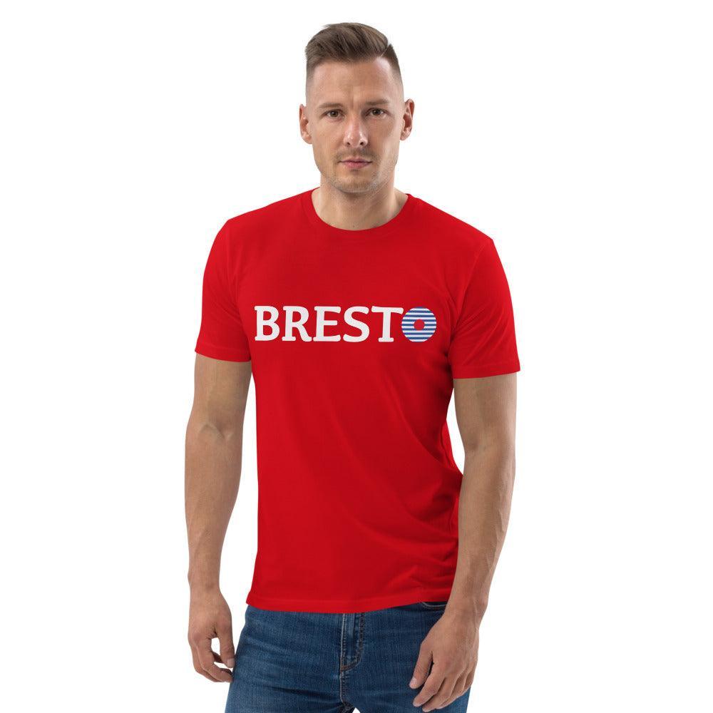 Tee-shirt Breton Bio BREST Blanc - Autocollant BZH