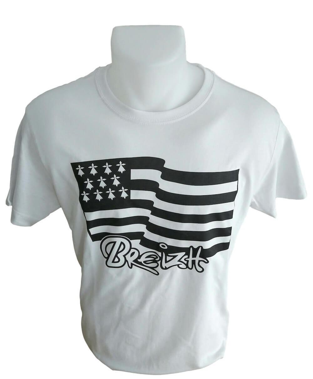 Tee-Shirt Breton Drapeau Breton Vague Breizh - Autocollant BZH