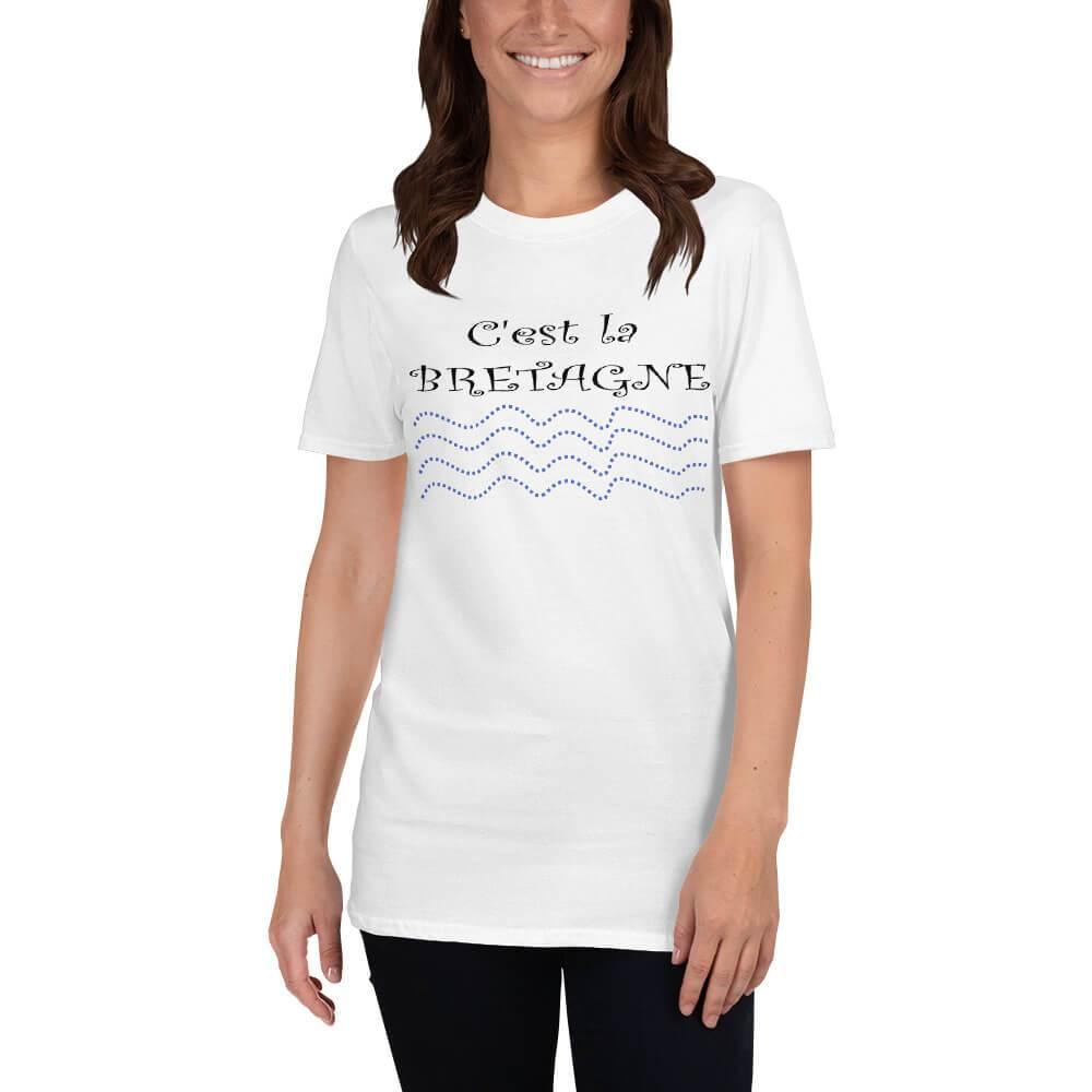 Tee-shirt Breton Femme C'est La Bretagne - Autocollant BZH