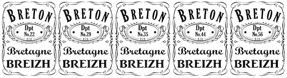 Tee-shirt Breton Jack's avec N° département Breton - Autocollant BZH