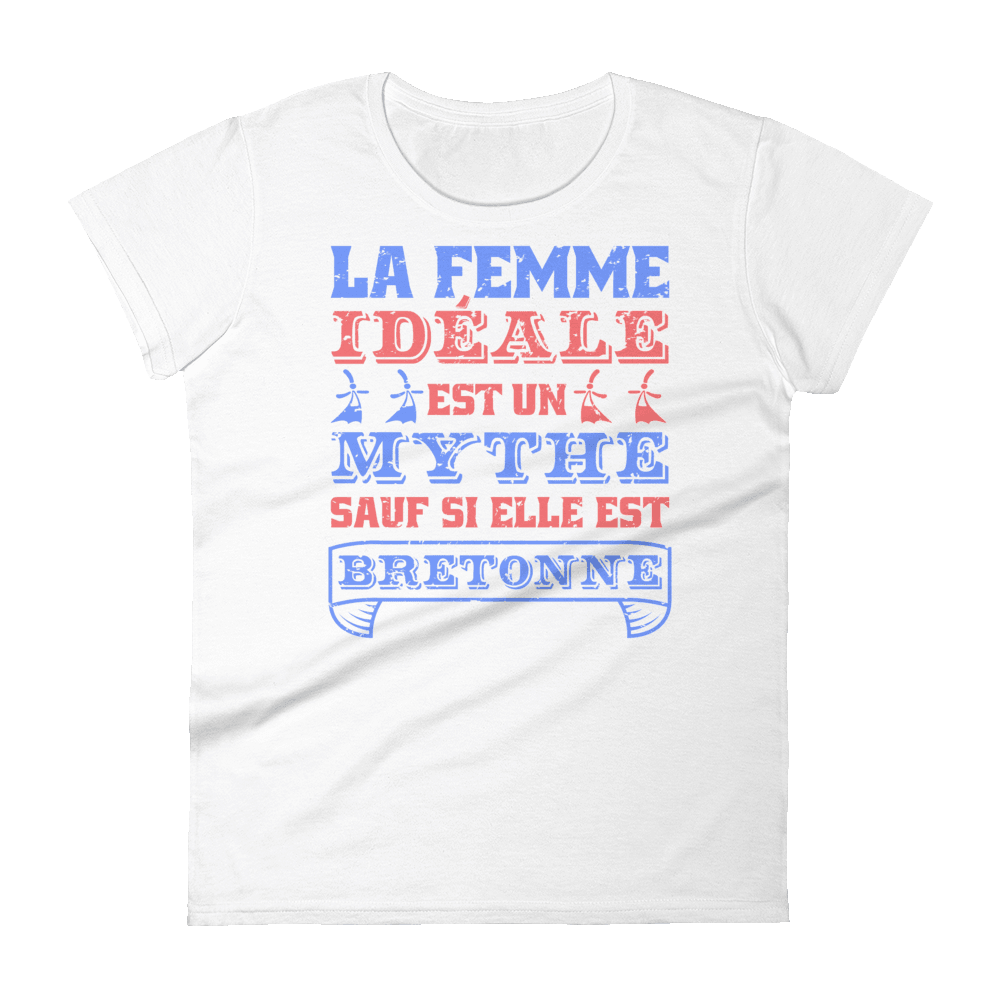 Tee-shirt Breton La Femme Idéale est un Mythe - Autocollant BZH