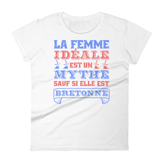 Tee-shirt Breton La Femme Idéale est un Mythe - Autocollant BZH