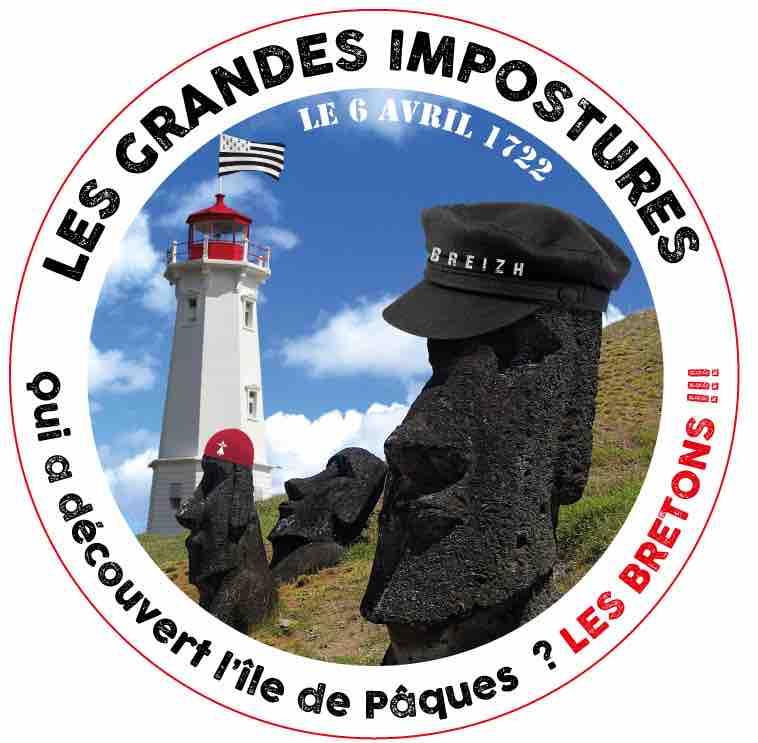 Tee-shirt Breton Qui A Découvert L'ile de Pâques ? - Autocollant BZH
