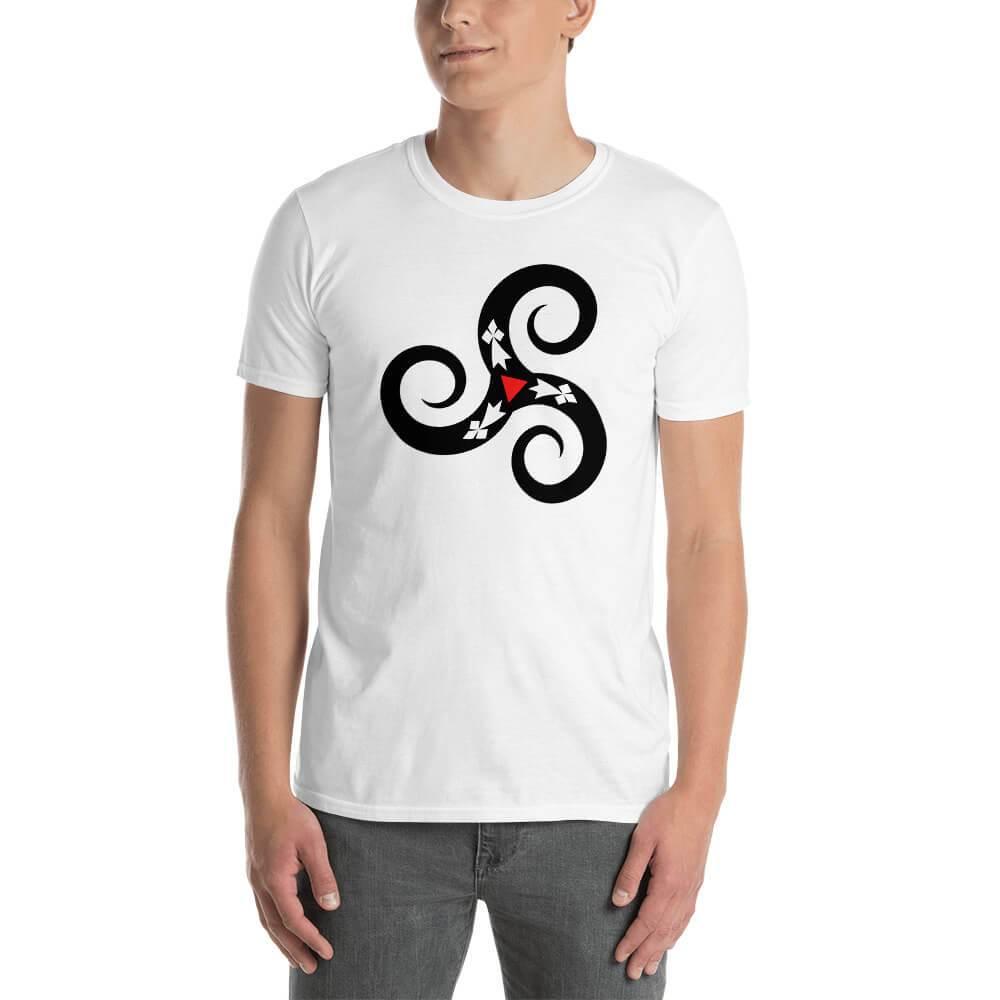 Tee-shirt Breton Triskell Noir hermines Blanches - Autocollant BZH