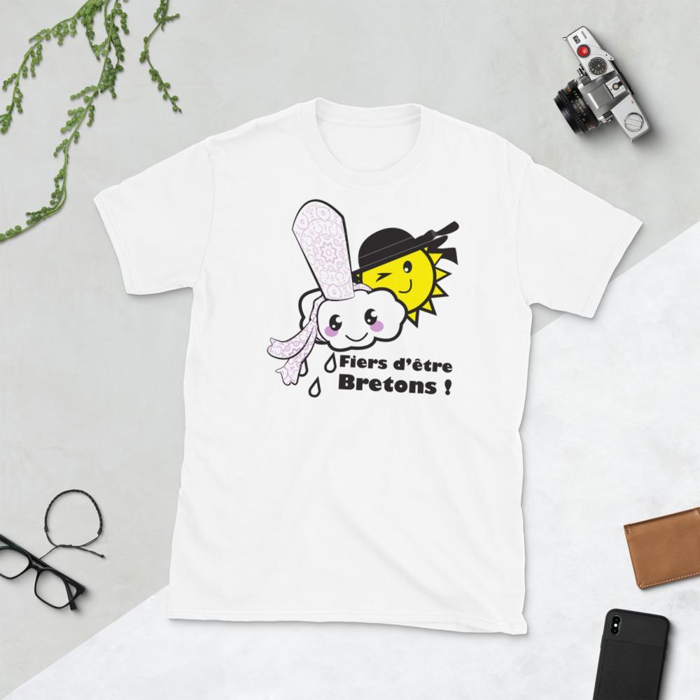 Tee-shirt Breton Unisexe Fières d'Être Bretons - Autocollant BZH