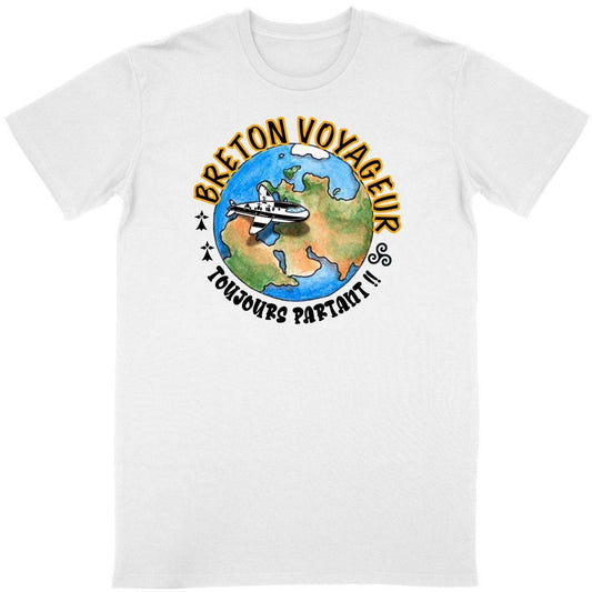 Tee-Shirt Breton Voyageur Toujours Partant - Autocollant BZH