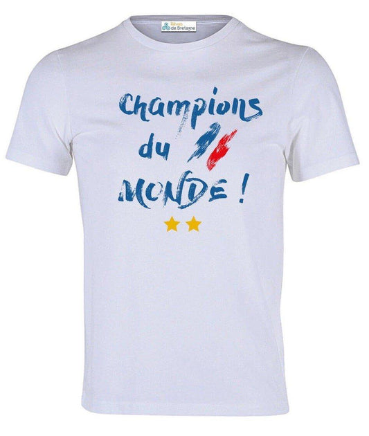 Tee-shirt Champions Du Monde 2 Étoiles - Autocollant BZH