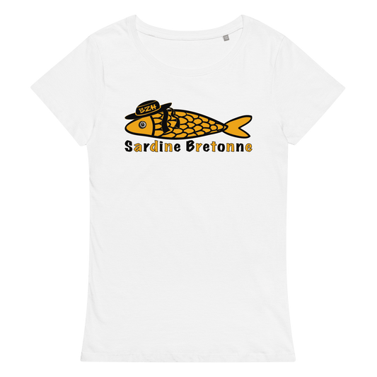 Tee-shirt éco-responsable Sardine Bretonne - Autocollant BZH