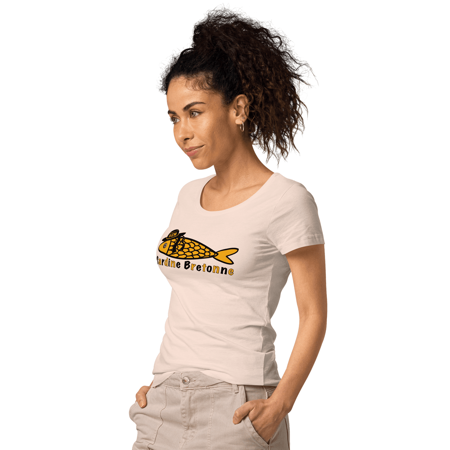 Tee-shirt éco-responsable Sardine Bretonne - Autocollant BZH