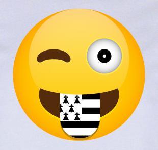 Tee-shirt Emoji Breton Tire La Langue - Autocollant BZH