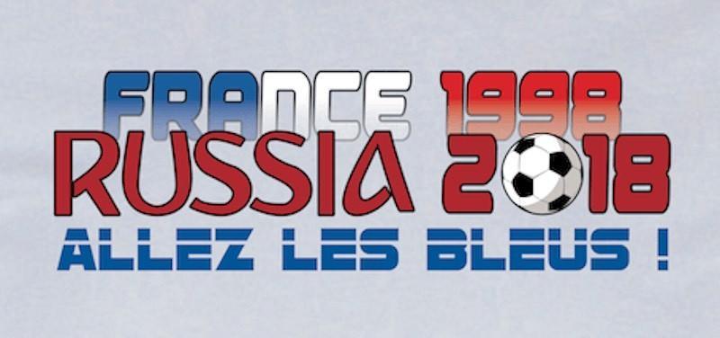 Tee-shirt France 1998 Russsie 2018 Allez Les Bleus - Autocollant BZH