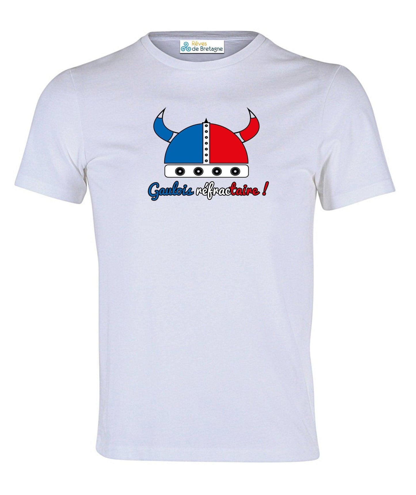 Tee-shirt Gaulois Réfractaire Bleu Blanc Rouge - Autocollant BZH