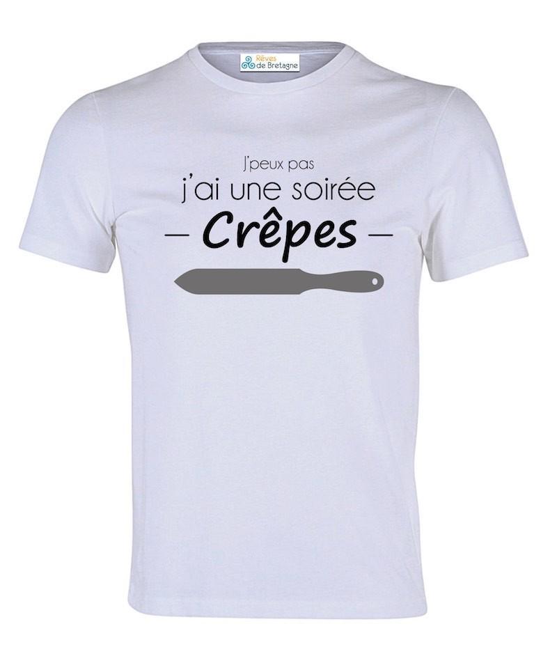 Tee-shirt J'Peux pas j'ai une Soirée Crêpes - Autocollant BZH