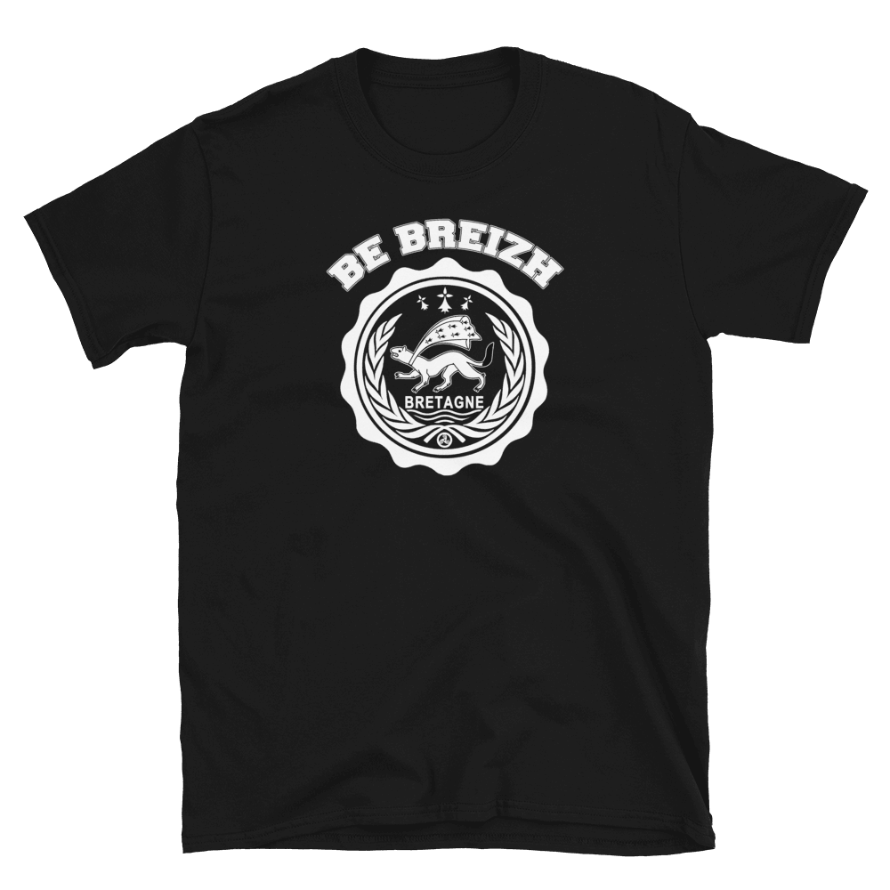 Tee-shirt Noir Be Breizh Bretagne - Autocollant BZH