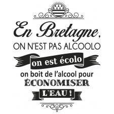 Tee-shirt Noir Breton Ecolo Pas Alcoolo - Autocollant BZH