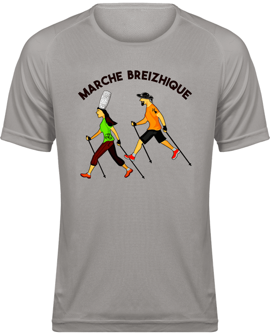 Tee-shirt Sport Homme Marche Breizhique - Autocollant BZH